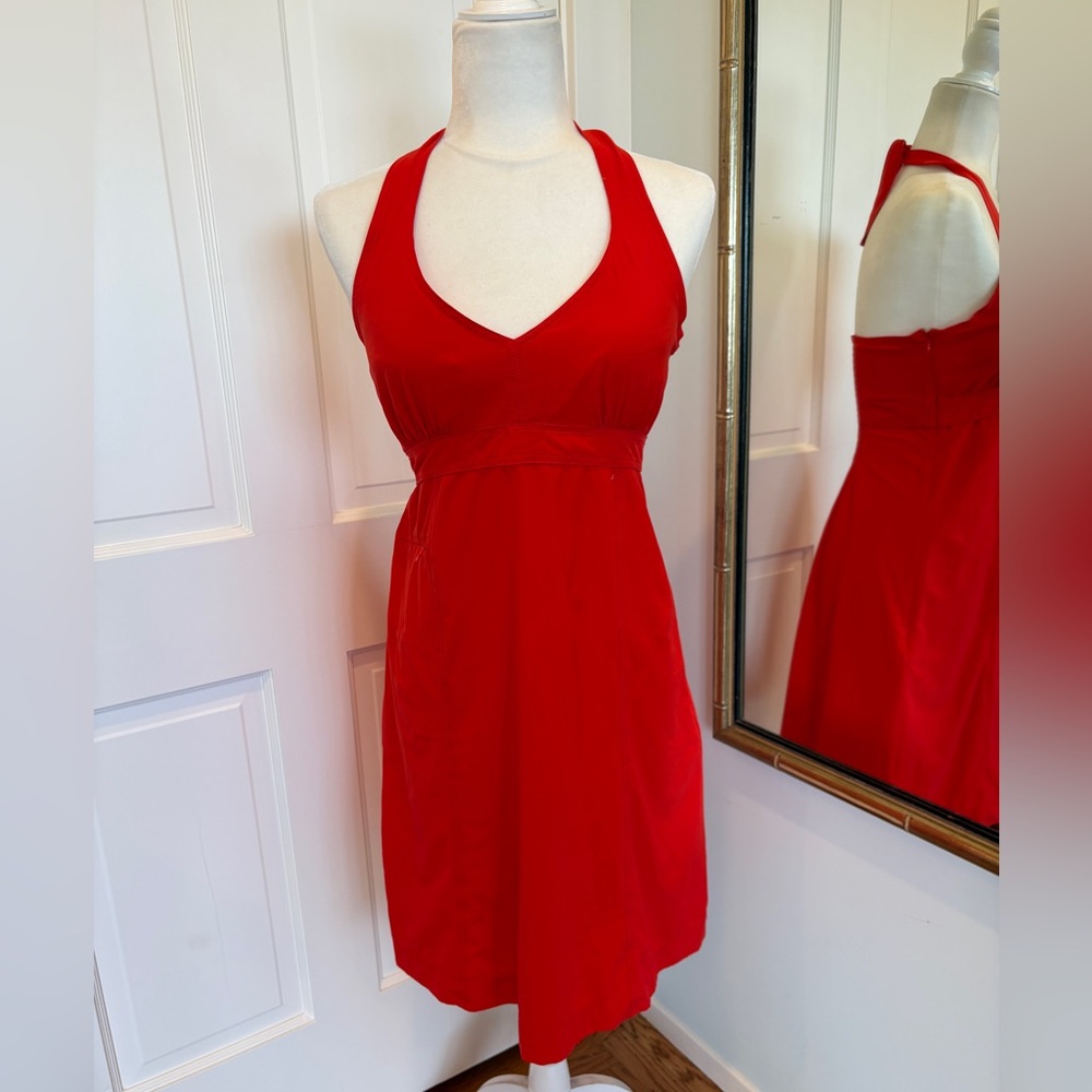 Athleta Red Halter Dress